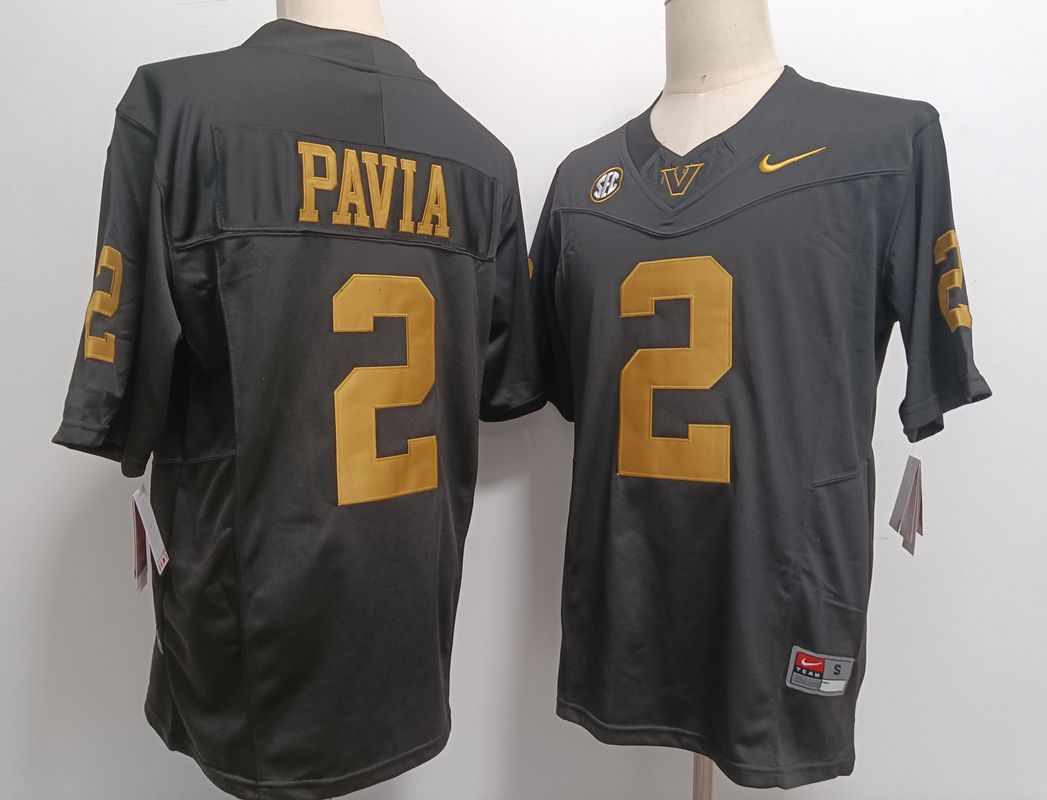Men #2 Pavia Black Nike 2025 NCAA Jersey style 1